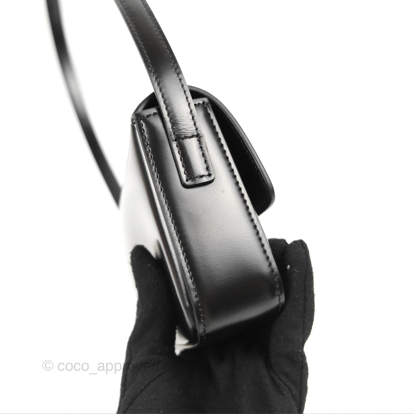 Celine Triomphe Shoulder Bag Black Calfskin