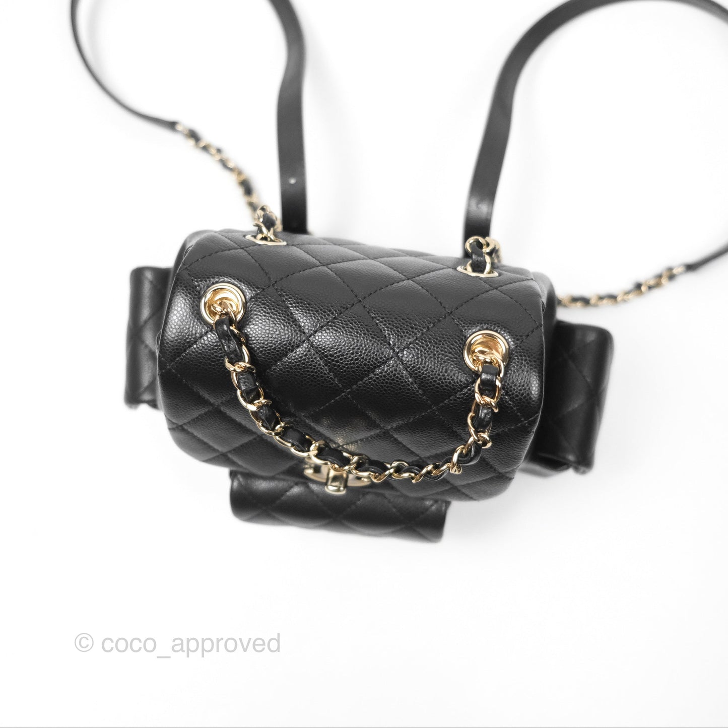 Chanel Small Duma Backpack Caviar Black Gold Hardware 23K
