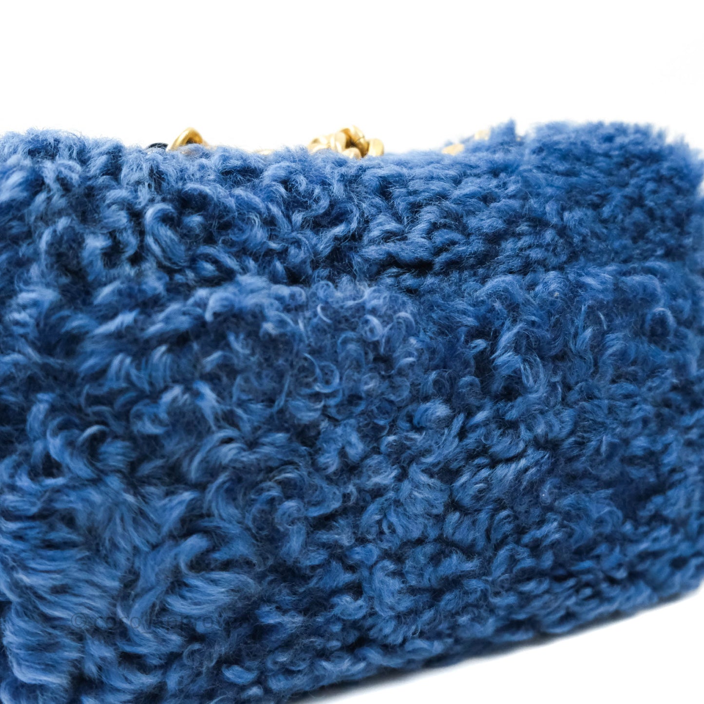 Chanel 19 Medium Shearling Blue Mixed Hardware 20A