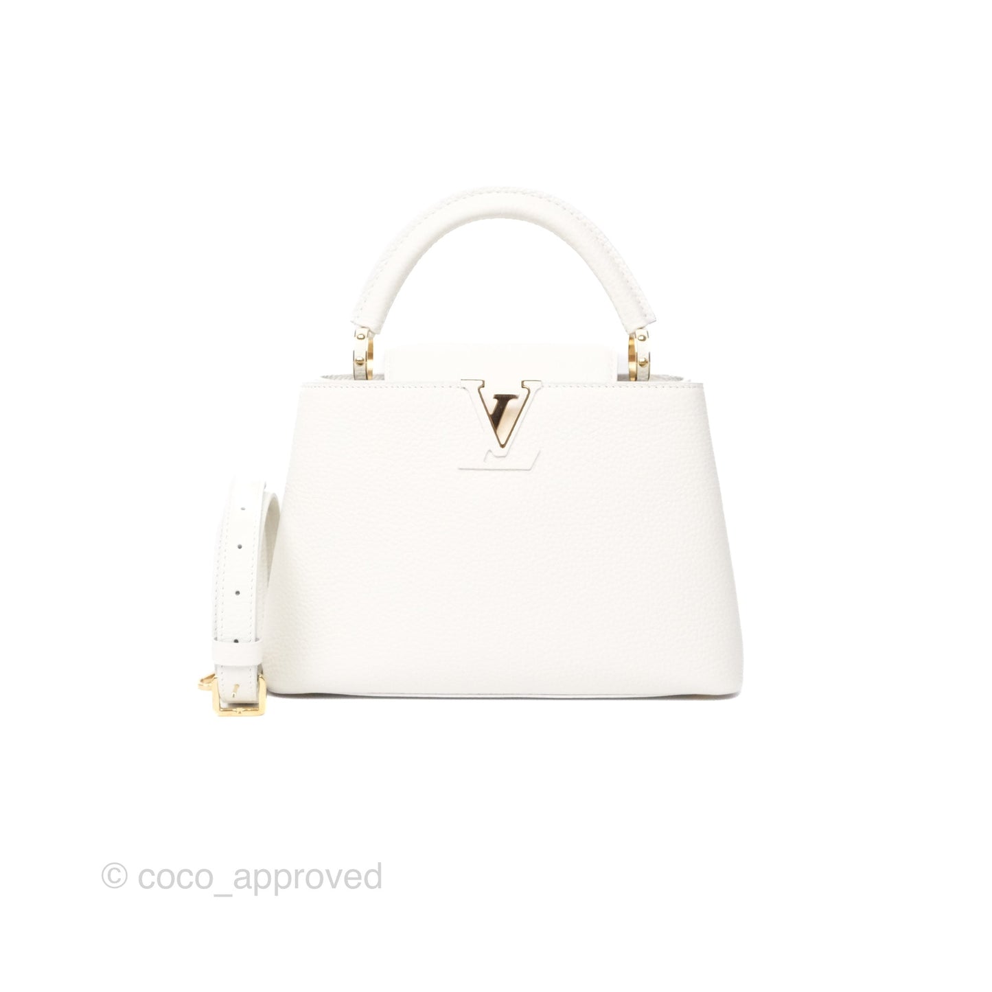 Louis Vuitton Taurillon Capucines BB Snow
