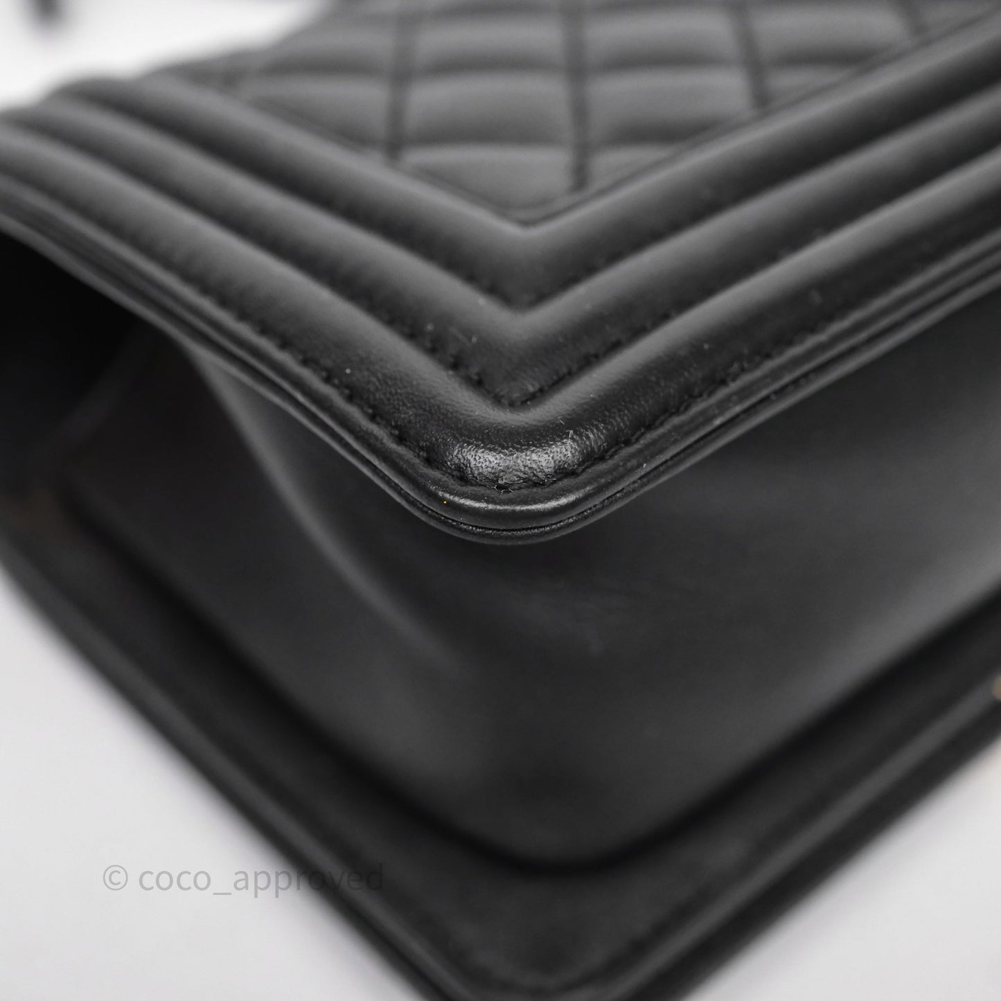 Chanel Small Boy Black Lambskin Aged Gold Hardware