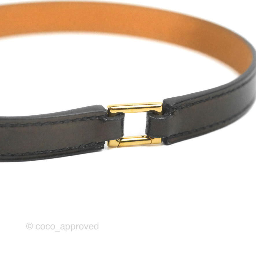 Hermès Rivale Double Tour Bracelet Black Box Leather Gold Hardware