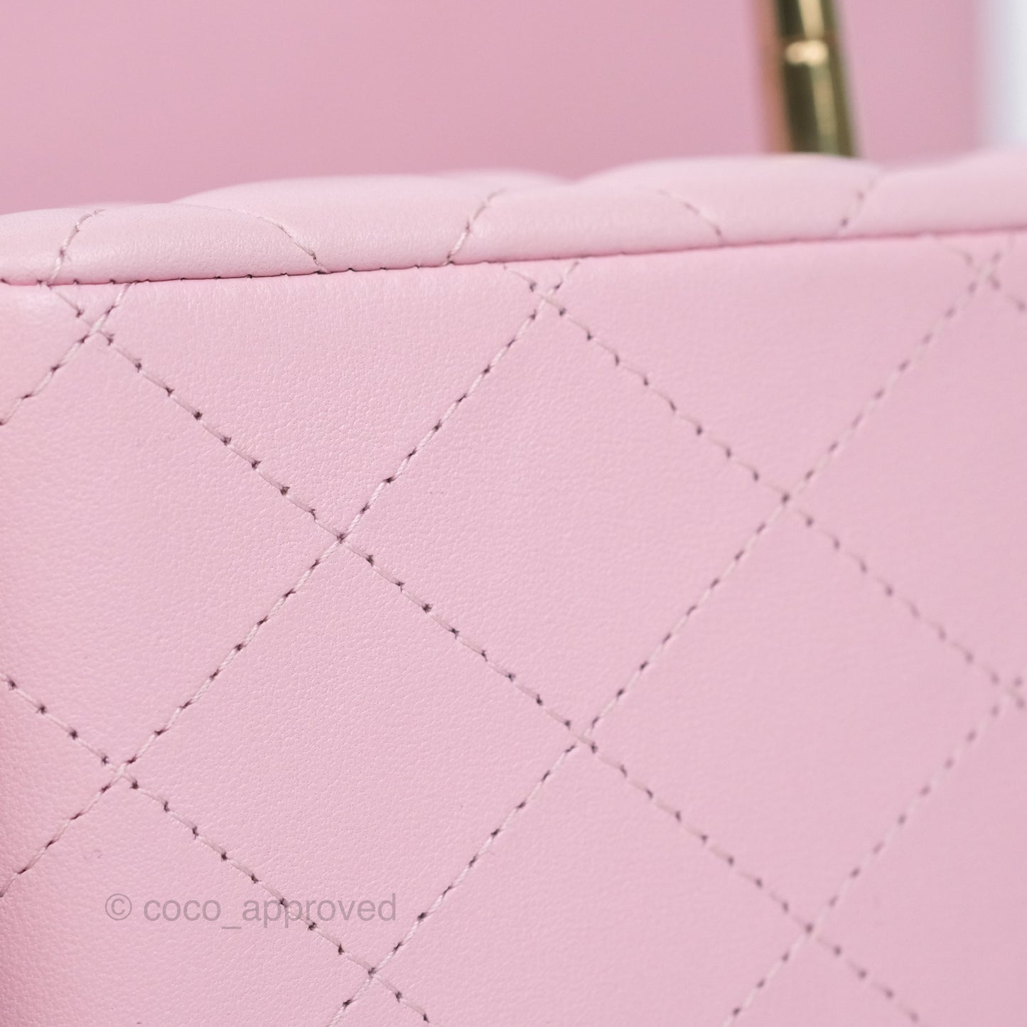 Chanel Mini Square Flap Quilted Pink Lambskin Gold Hardware