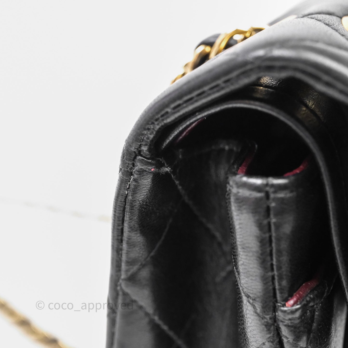 Chanel Vintage Classic M/L Medium Double Flap Black Lambskin 24K Gold Hardware