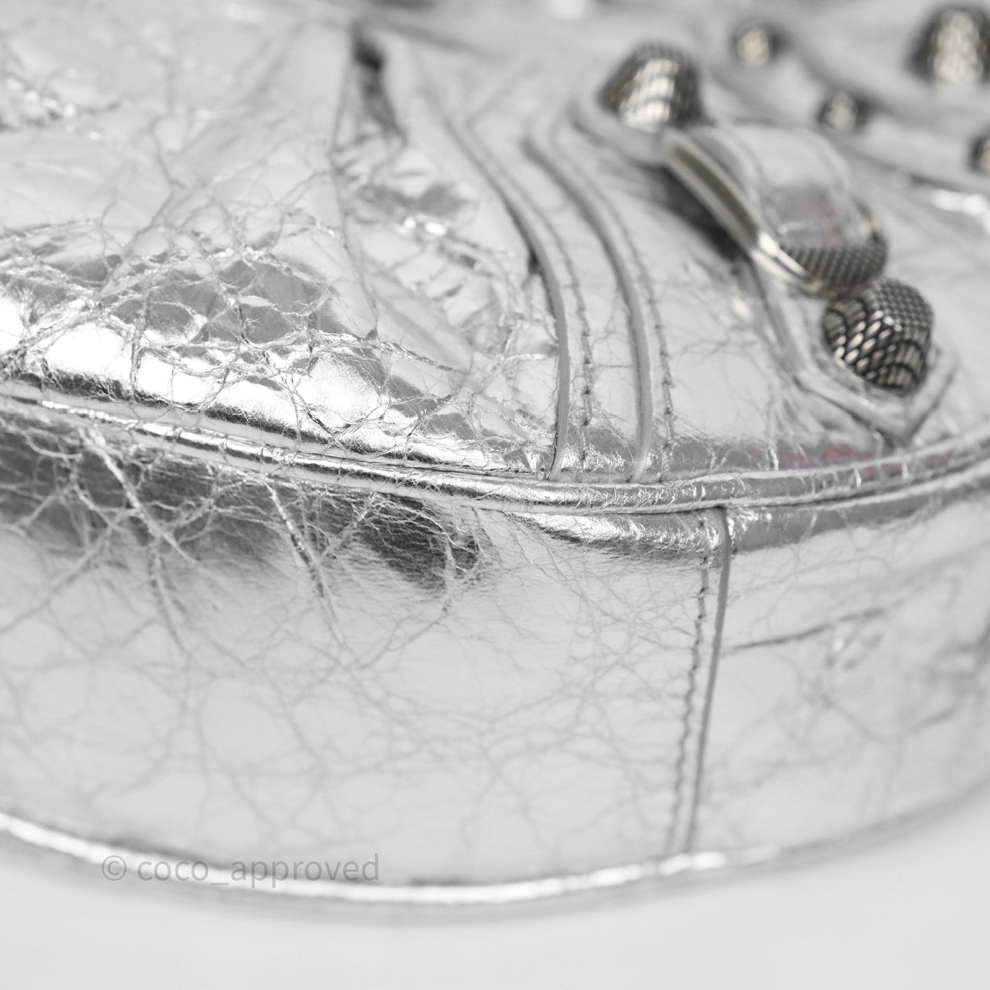 Balenciaga Le Cagole Shoulder Bag Metallic Silver