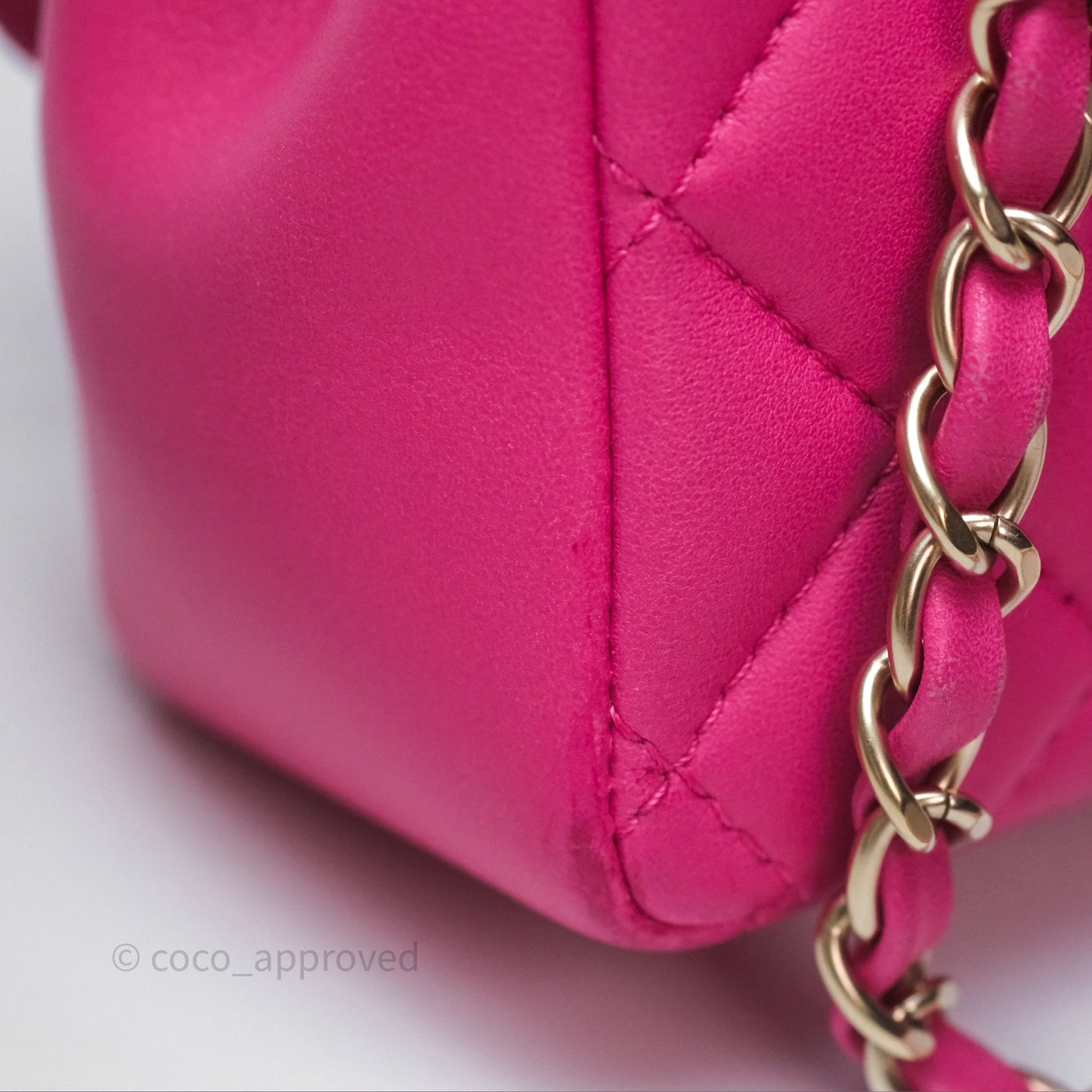 Chanel Quilted Mini Mademoiselle Chic Flap Dark Pink Lambskin Aged Gold Hardware