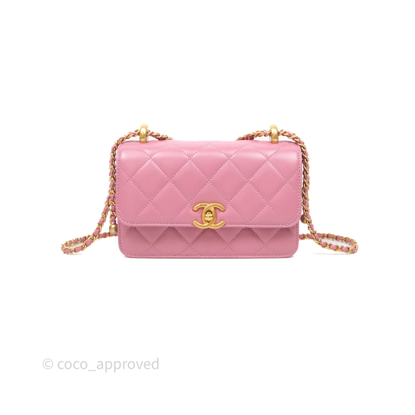 Chanel Quilted Mini Perfect Fit Adjustable Pink Calfskin Gold Hardware