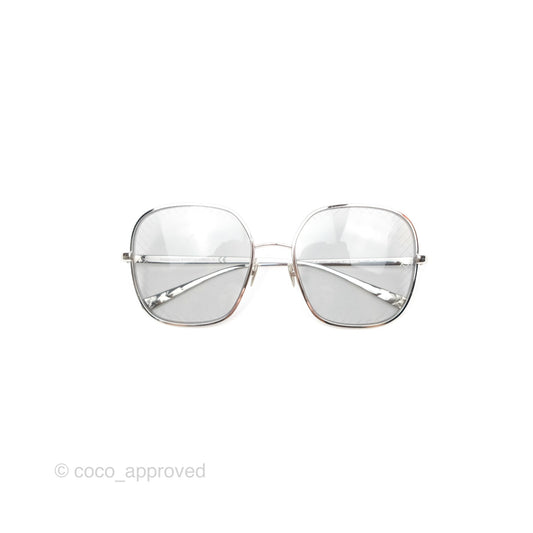 Chanel Gradient Lenses Square Sunglasses Silver Tone