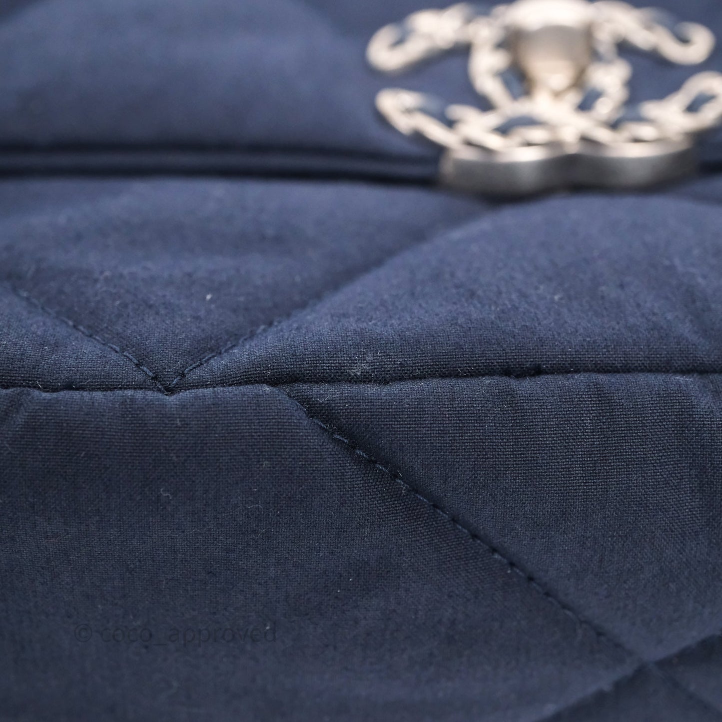 Chanel 19 Small Dark Navy Fabric Mixed Hardware