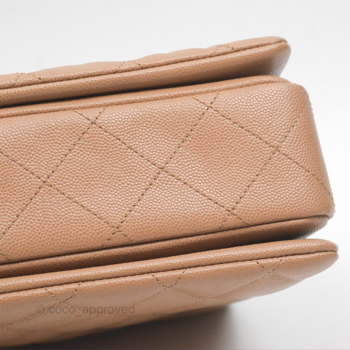 Chanel Coco First Dark Beige Flap Bag Caviar Gold Hardware 22K