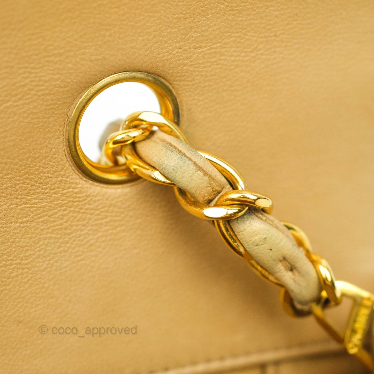 Chanel Small Vintage Quilted Classic Diana Flap Bag Beige Lambskin 24K Gold Hardware