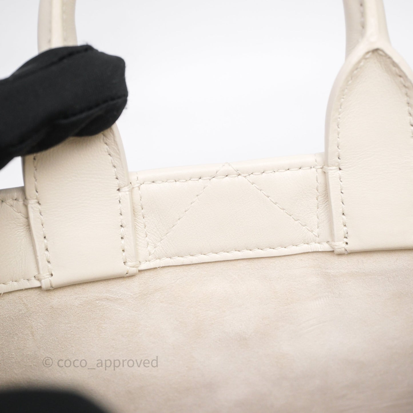 Christian Dior Mini Dior Book Tote Latte Macrocannage Calfskin Gold Hardware