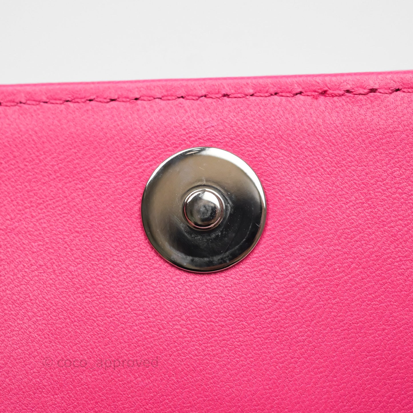 Chanel Stitched Double Flap Bag Pink Calfskin Silver Hardware