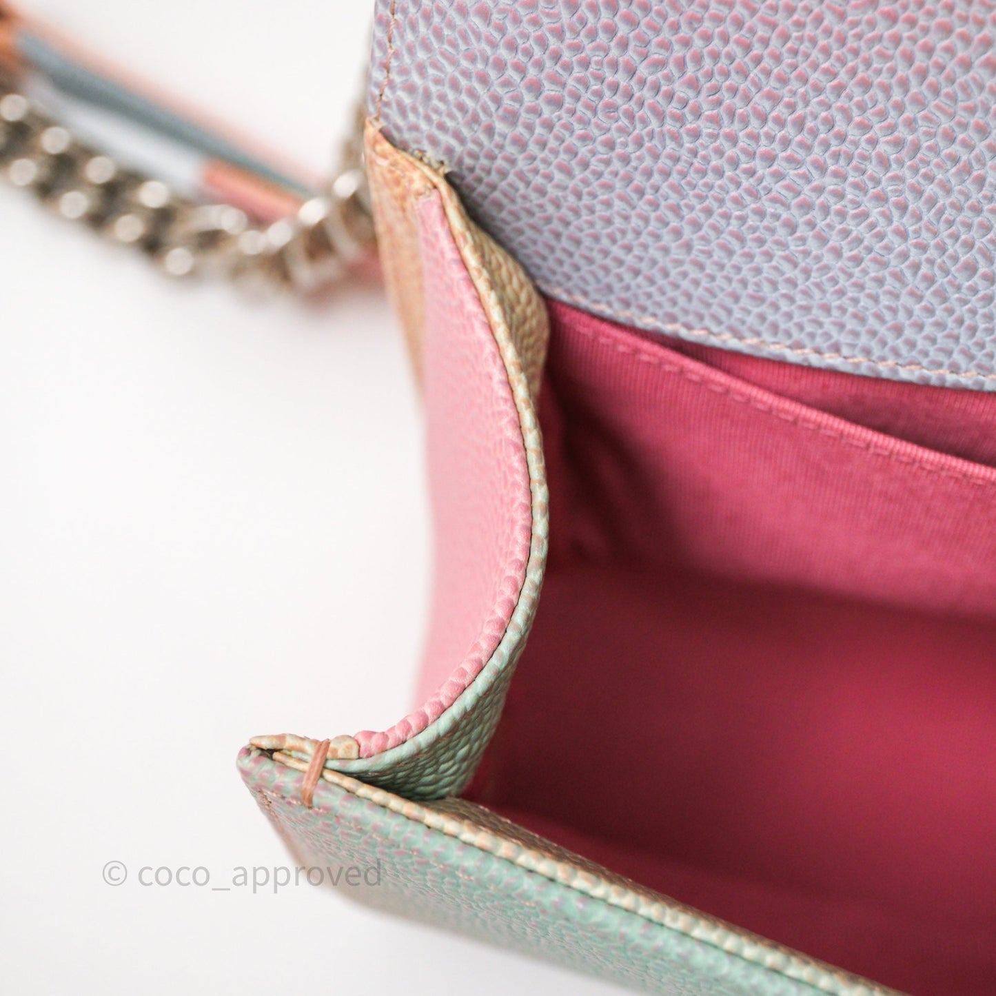 Chanel Medium Boy Quilted Rainbow Caviar Silver Hardware
