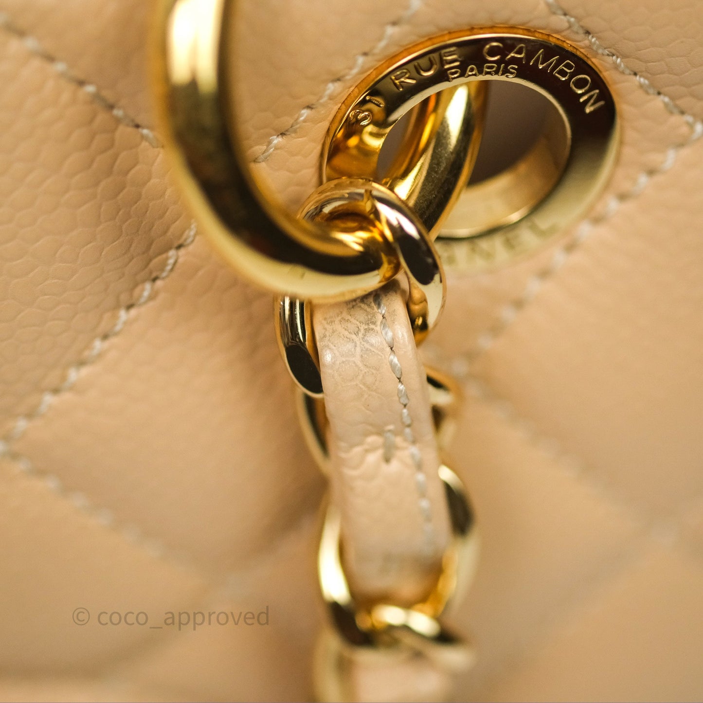 Chanel GST Beige Caviar Gold Hardware