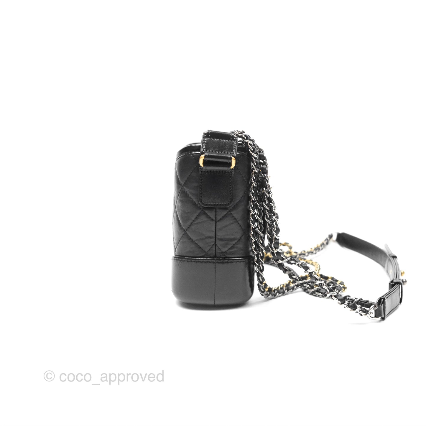 Chanel Small Gabrielle Hobo Quilted Black Aged Calfskin