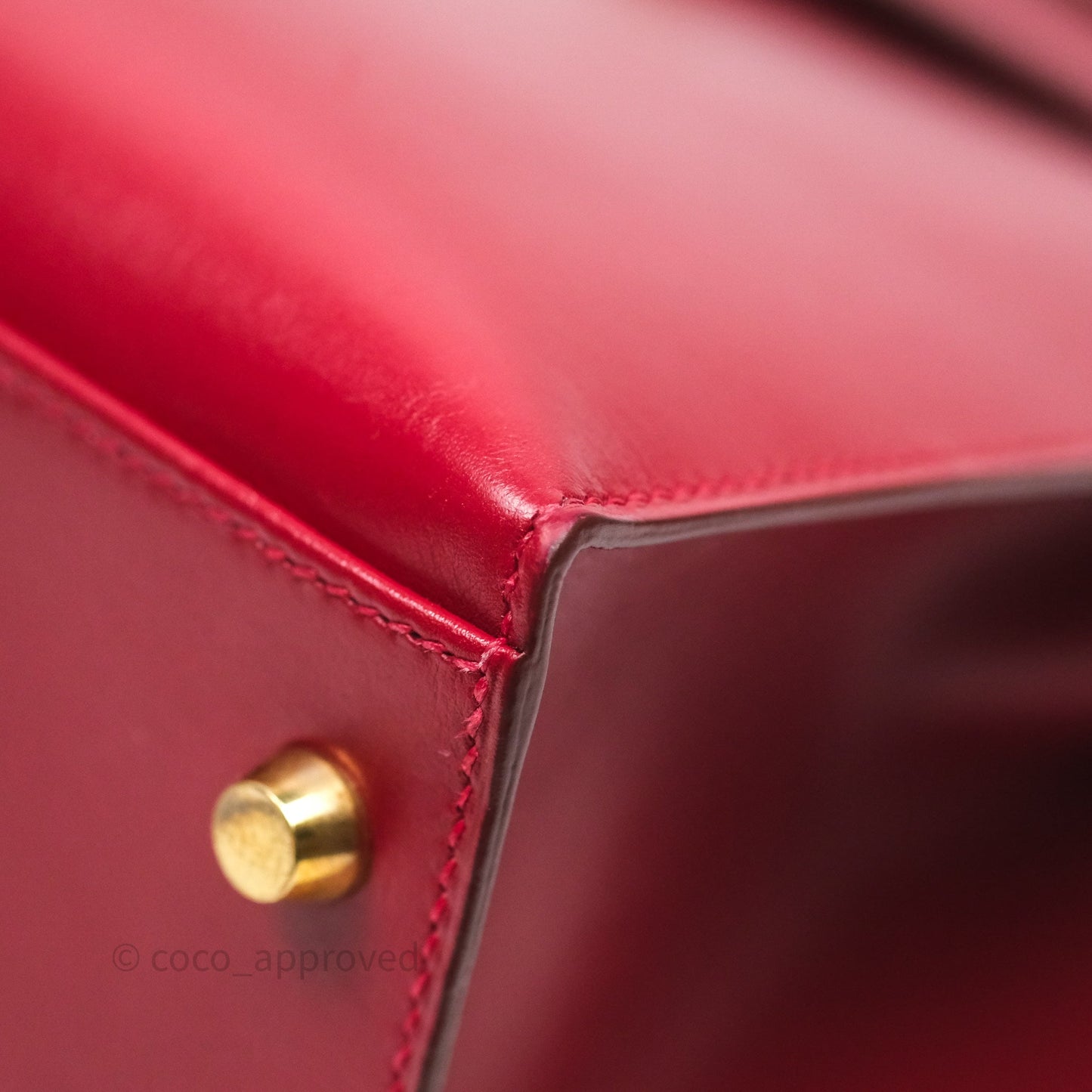Hermès Vintage Kelly 32 Sellier Rouge Hermes 55 Box Leather Gold Hardware