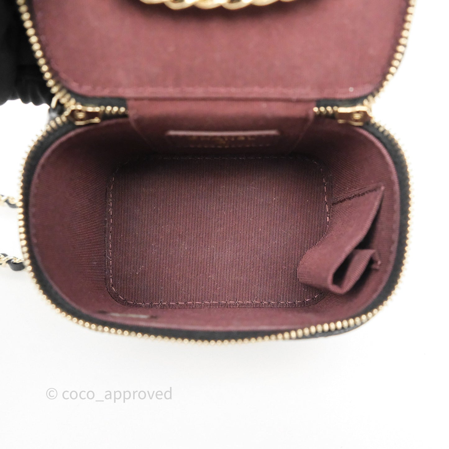 Chanel Mini Vanity With Chain Black Caviar Gold Hardware