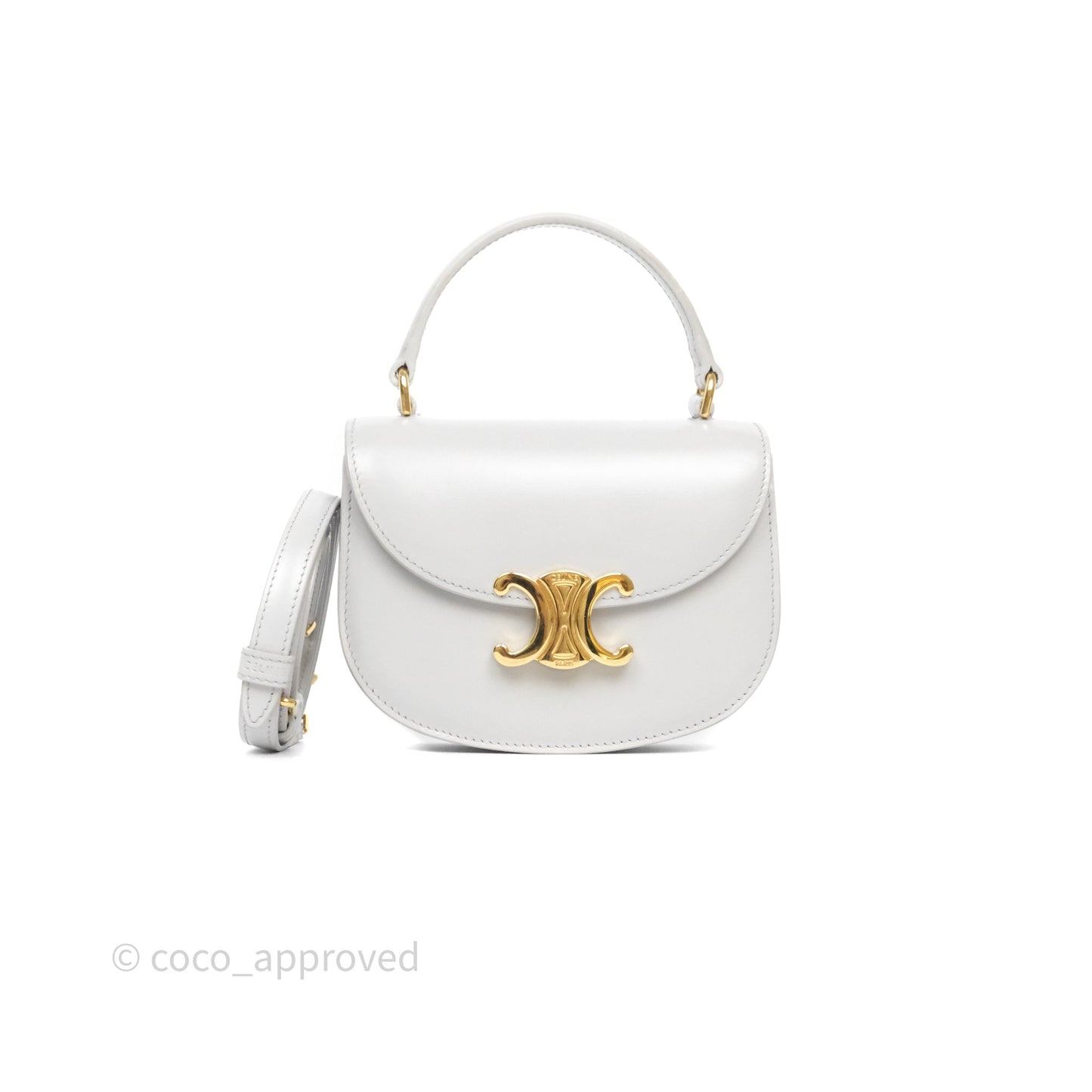 Celine Mini Besace Clea in Shiny Calfskin Grey