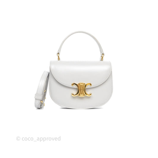Celine Mini Besace Clea in Shiny Calfskin Grey