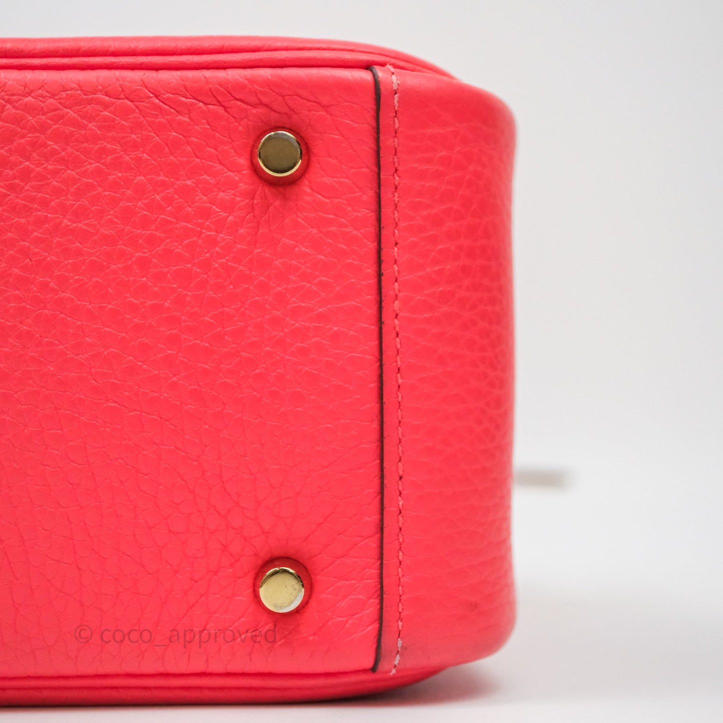 Hermès Mini Lindy 0E Rose Texas Clemence Gold Hardware