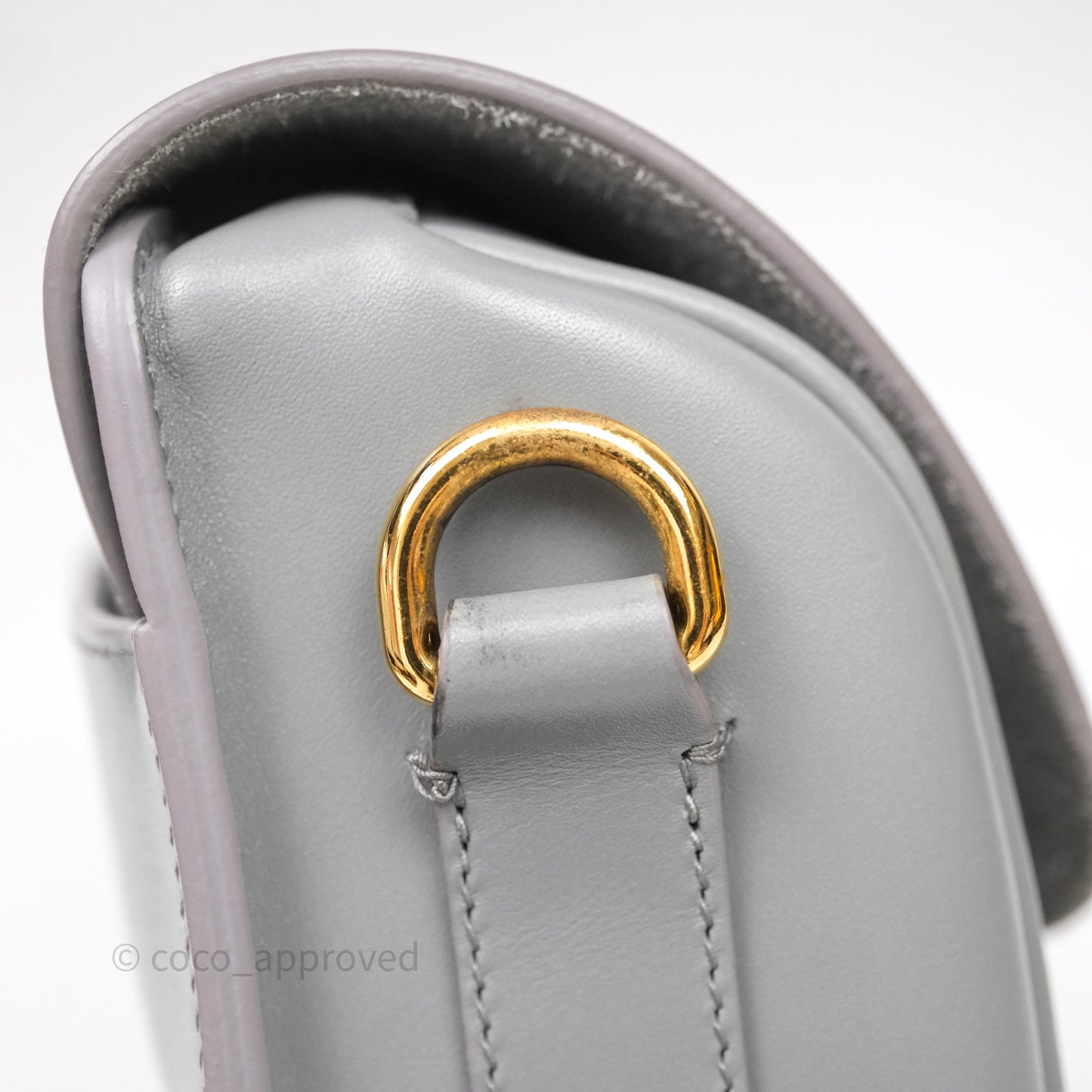 Christian Dior Medium Bobby Flap Grey Box Calfskin