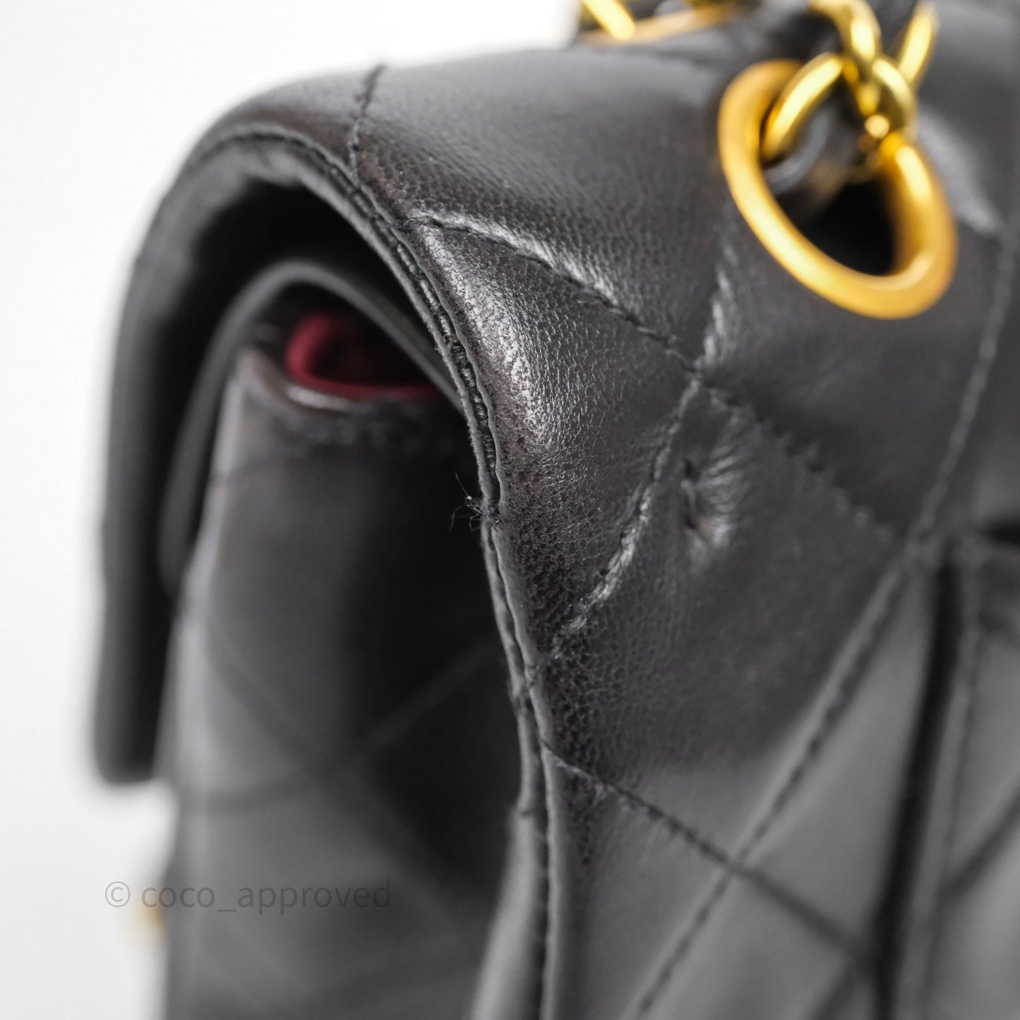 Chanel Vintage Small Classic Flap Black Lambskin 24K Gold Hardware