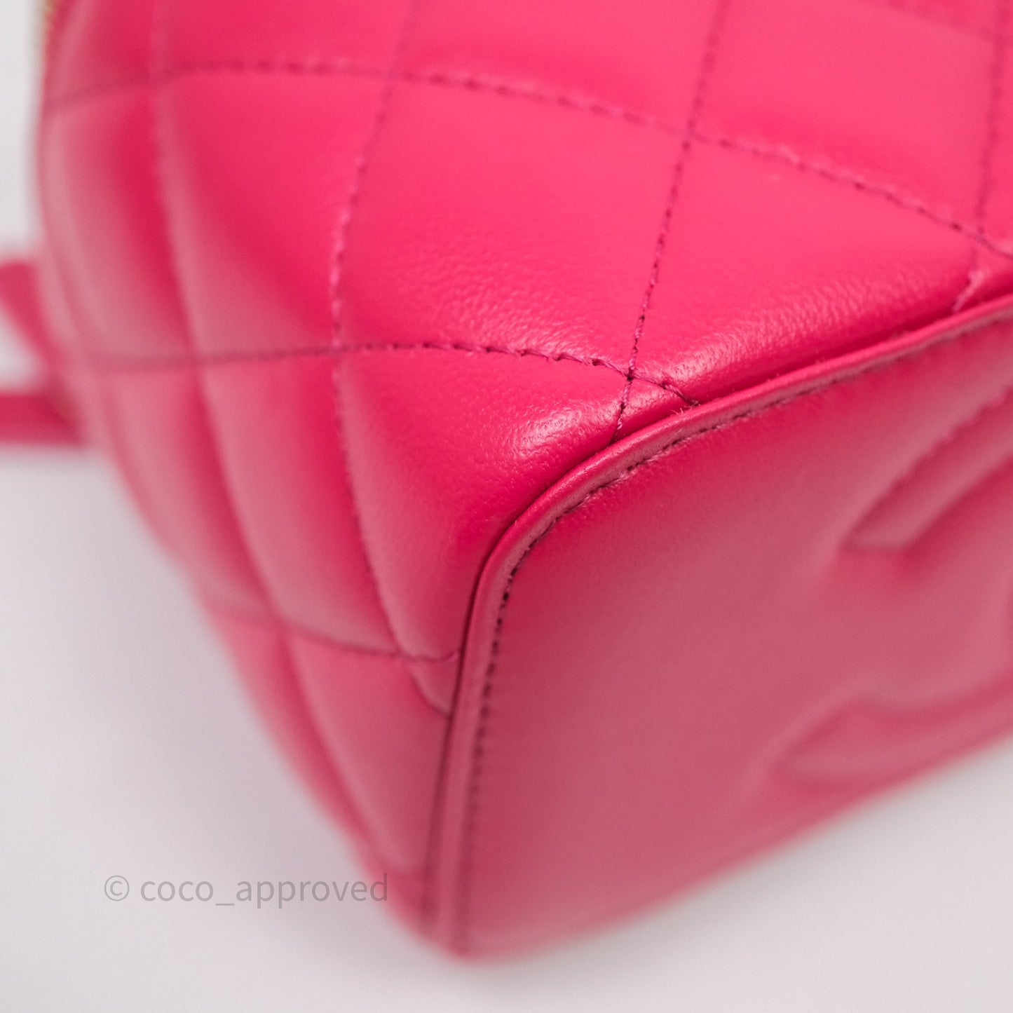 Chanel Vanity Rectangular Top Handle Pink Lambskin Gold Hardware