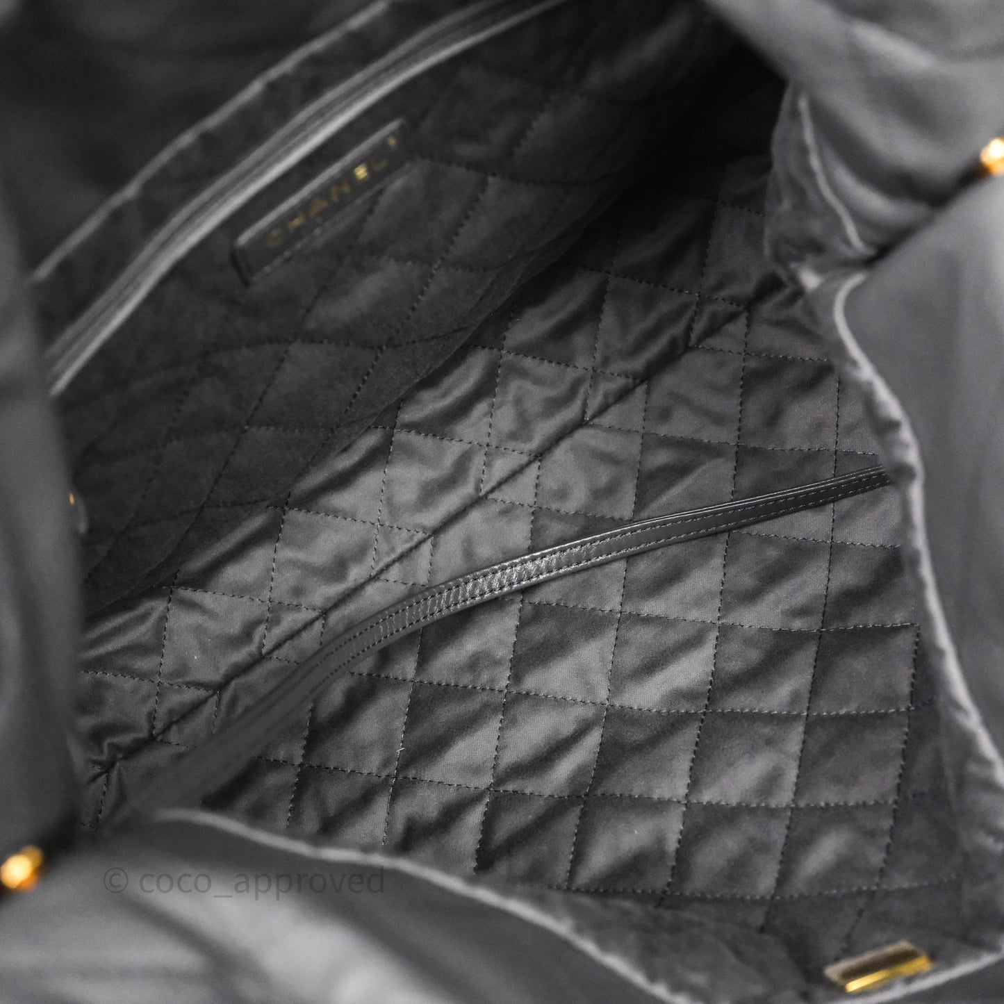 Chanel 22 Bag Medium Dark Grey Calfskin Gold Hardware