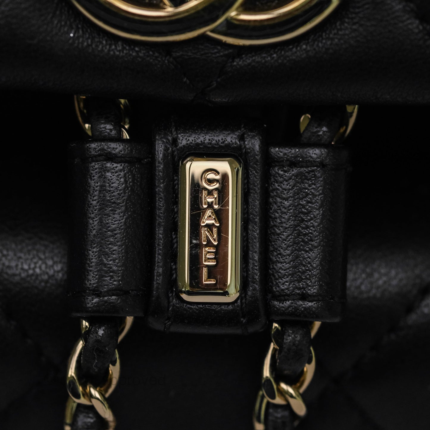Chanel Small Duma Drawstring Backpack Black Lambskin Gold Hardware