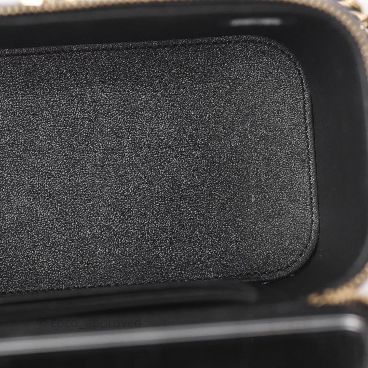 Chanel Crystals Top Handle Vanity Rectangular Black Lambskin Gold Hardware