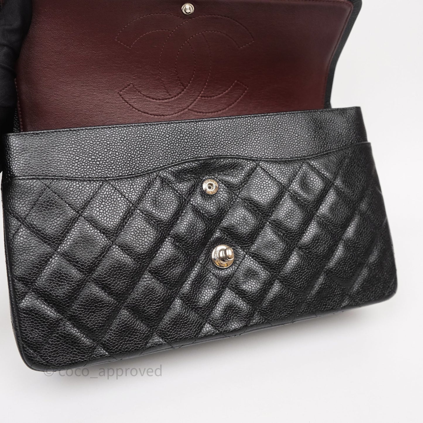 Chanel Jumbo Double Flap Black Caviar Silver Hardware⁣⁣