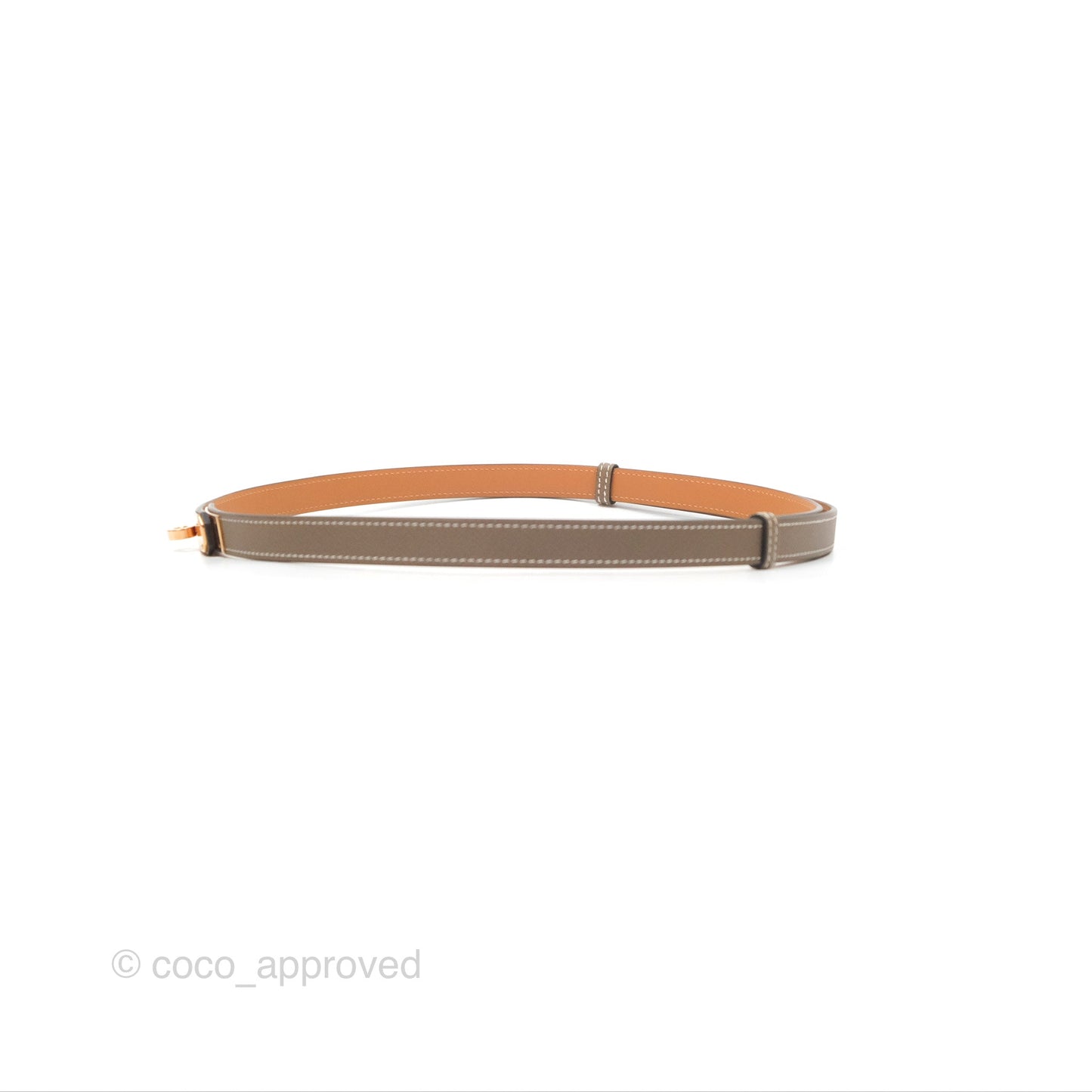 Hermès Kelly Buckle Belt Etoupe Epsom Rose Gold Hardware