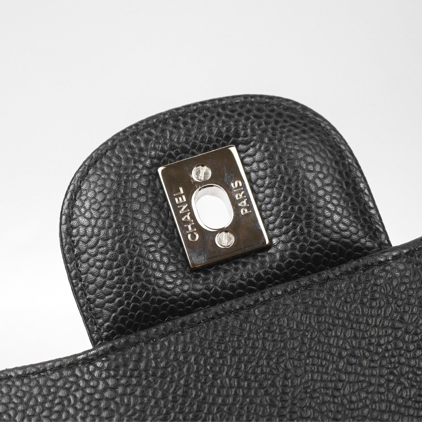Chanel Jumbo Double Flap Quilted Black Caviar Silver Hardware