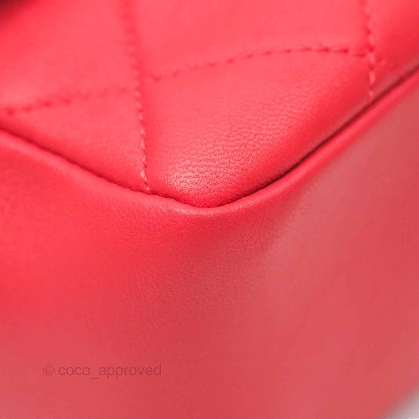 Chanel Quilted Resin Bi-Color Chain Flap Bag Dark Pink Lambskin