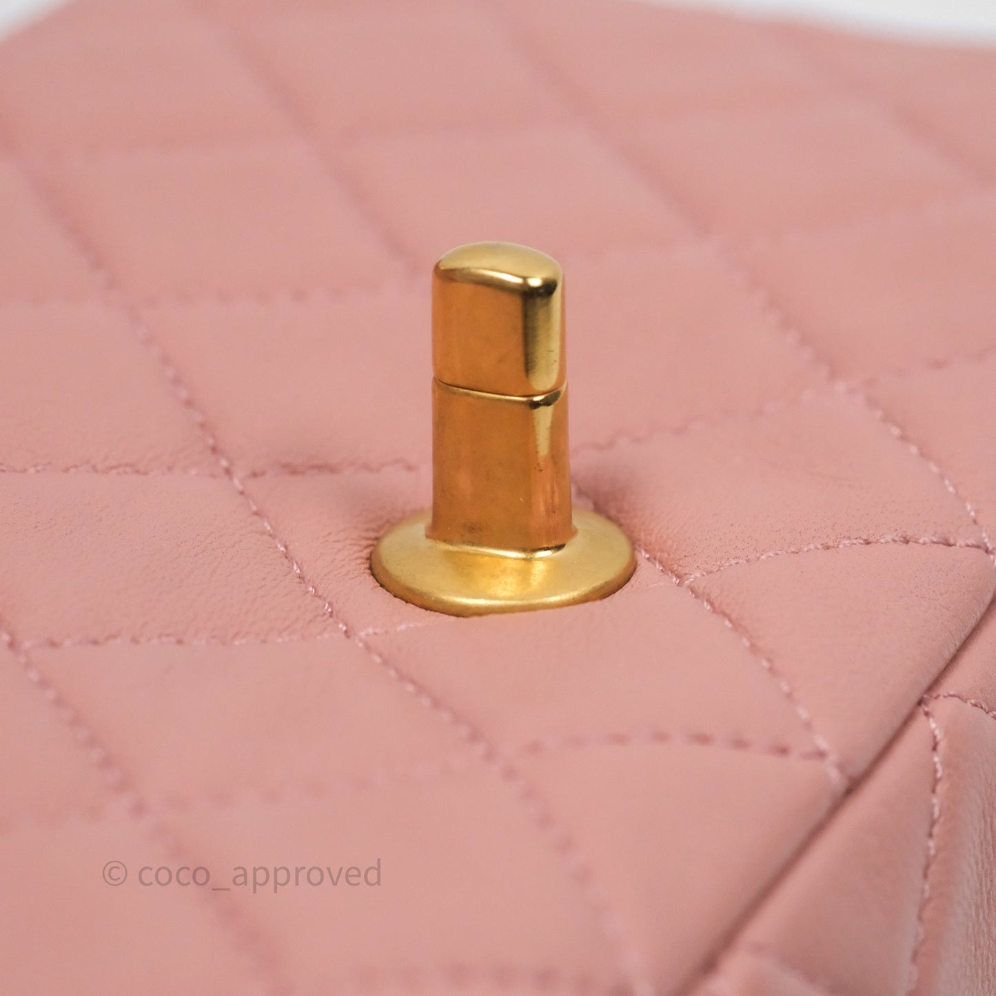 Chanel Mini Rectangular Pearl Crush Dusty Pink Lambskin Aged Gold Hardware