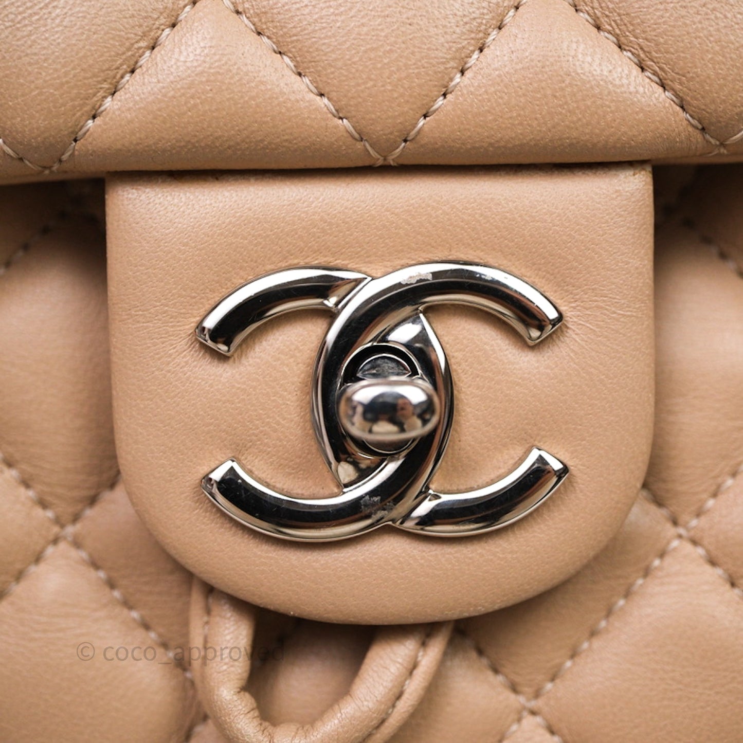 Chanel Quilted Small Urban Spirit Backpack Beige Lambskin Silver Hardware