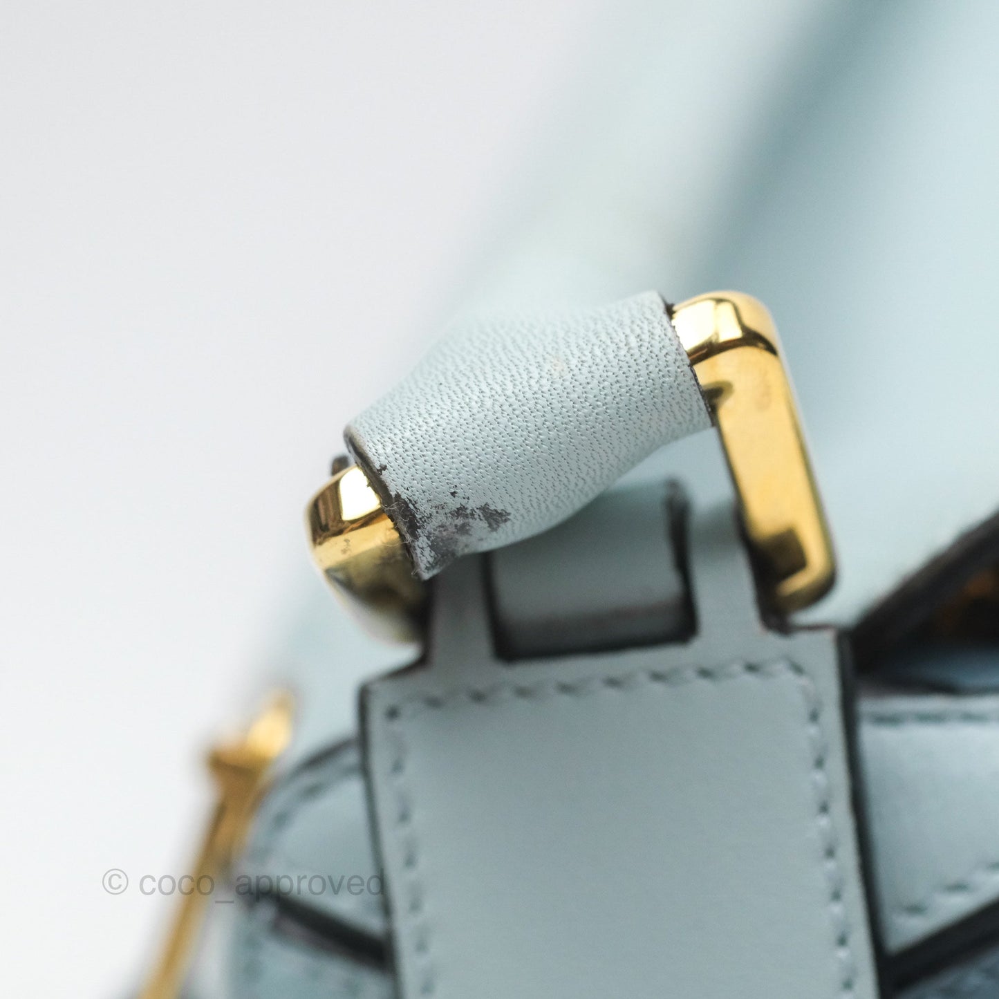 Loewe Small Puzzle Bag Blue Grained Calfskin Gold Hardware