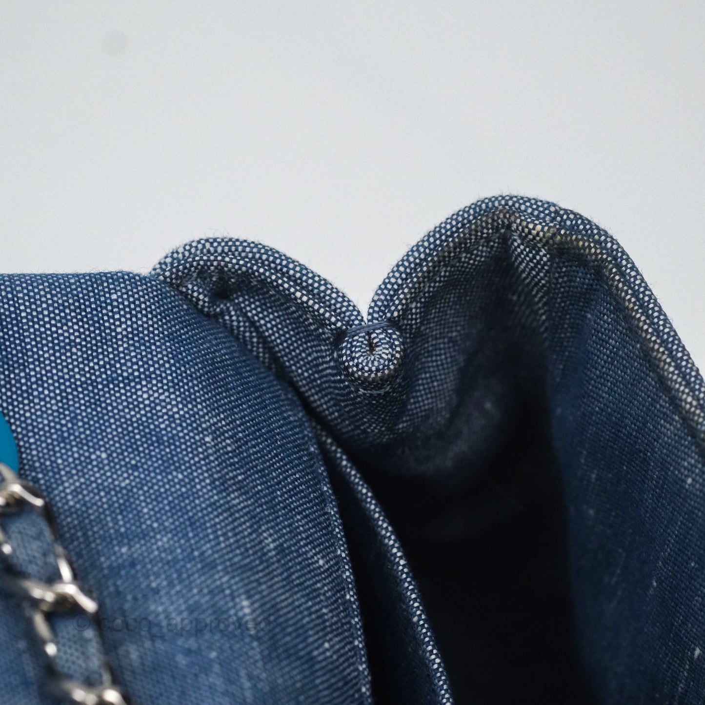 Chanel Quilted Mini Medallion Graphic Denim Blue Silver Hardware