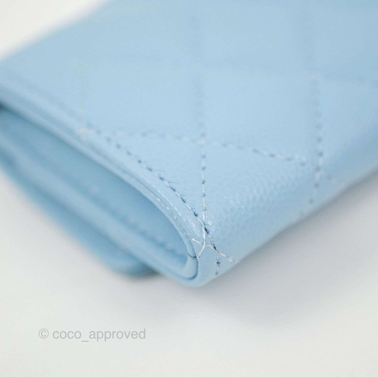 Chanel Crystal CC Quilted Flap Card Holder Blue Caviar