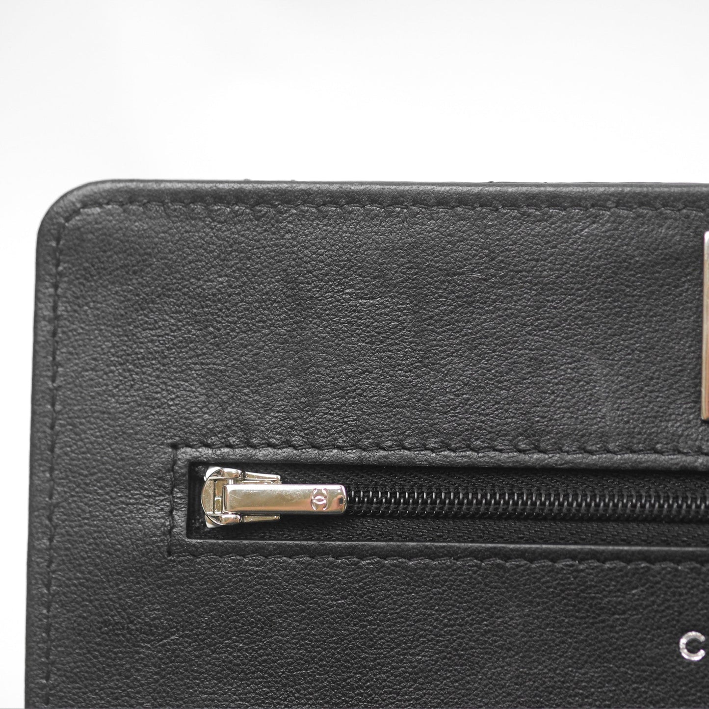 Chanel Gradient CC Wallet On Chain WOC Black Lambskin Silver Hardware 23K