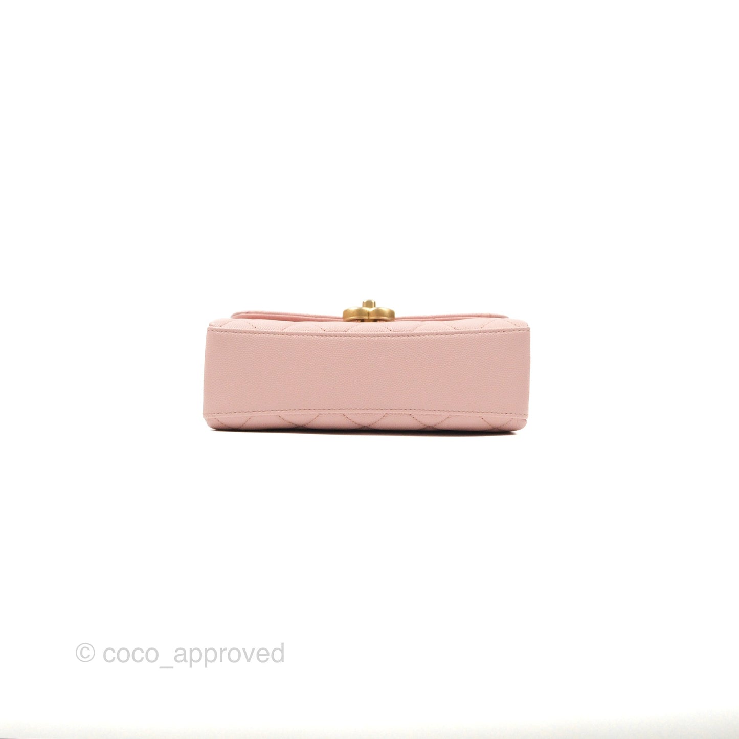 Chanel Carry Me Top Handle Flap Bag Pink Caviar Aged Gold Hardware 23S