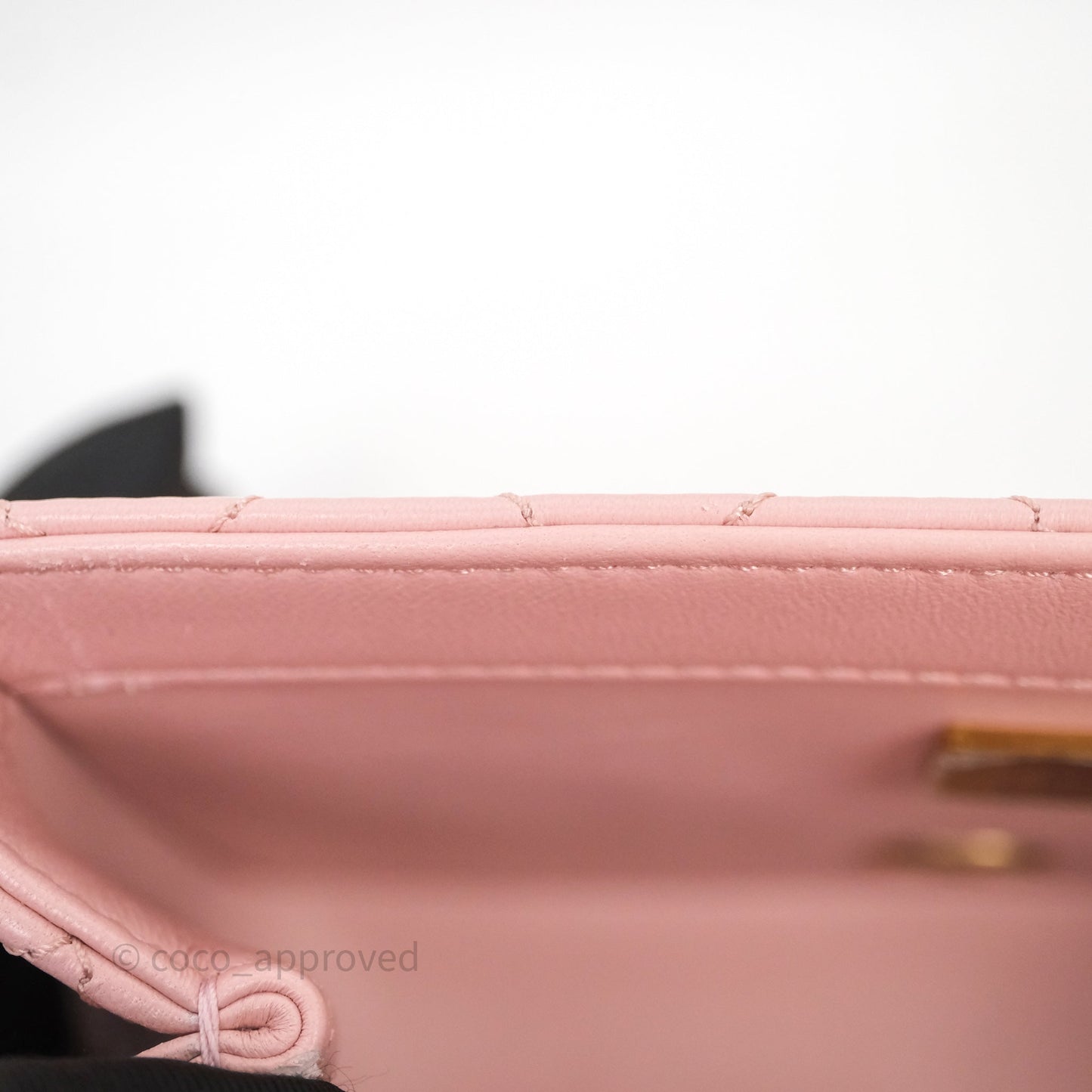 Chanel Quilted Mini Square Flap with Camellia Adjustable Chain Pink Clair Lambskin