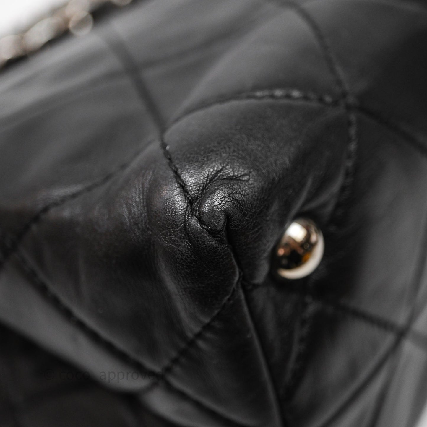 Chanel In The Business Tote Bag Black Calfskin Silver Hardware