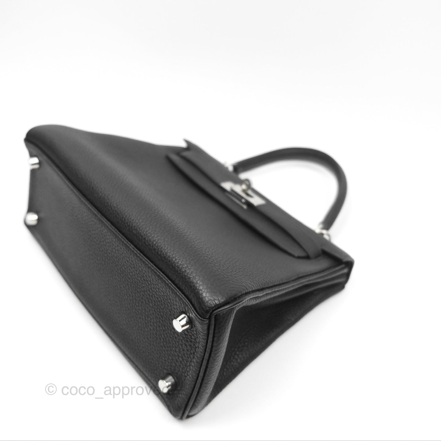 Hermès Retourne Kelly 25 Black Togo Palladium Hardware