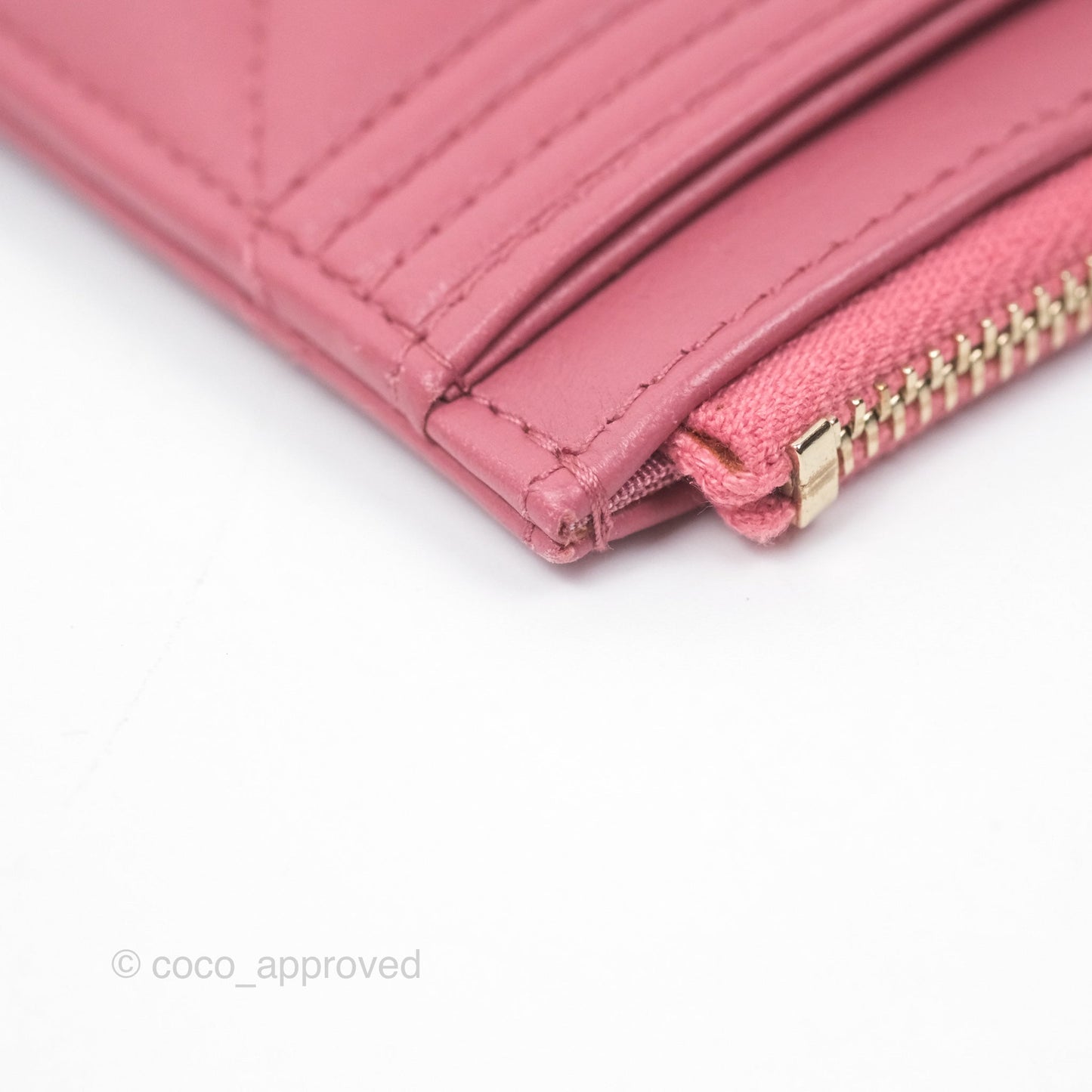 Chanel Boy Long Pouch Wallet Dusty Pink Lambskin Aged Gold Hardware