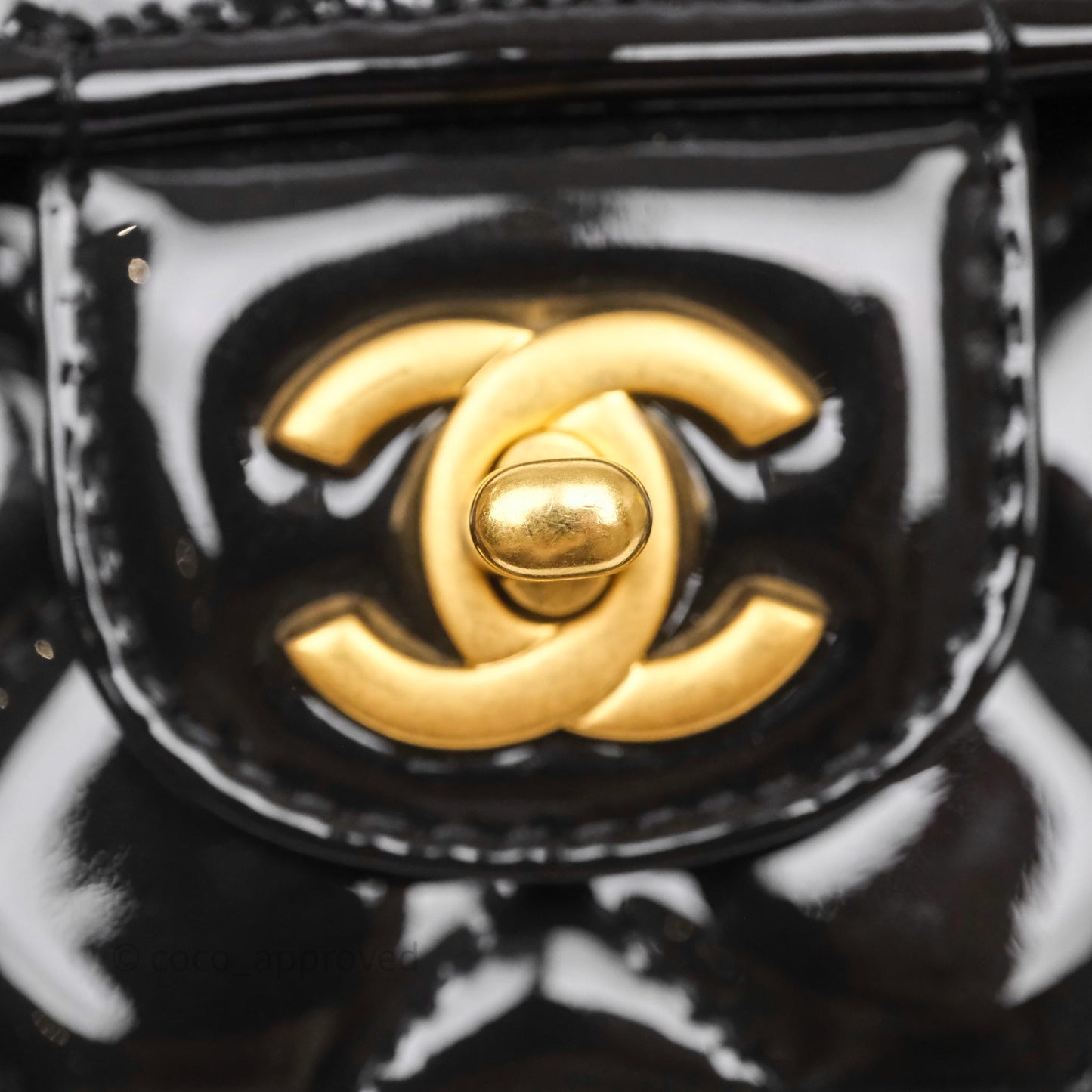 Chanel Mini School Memory Top Handle Flap Black Patent