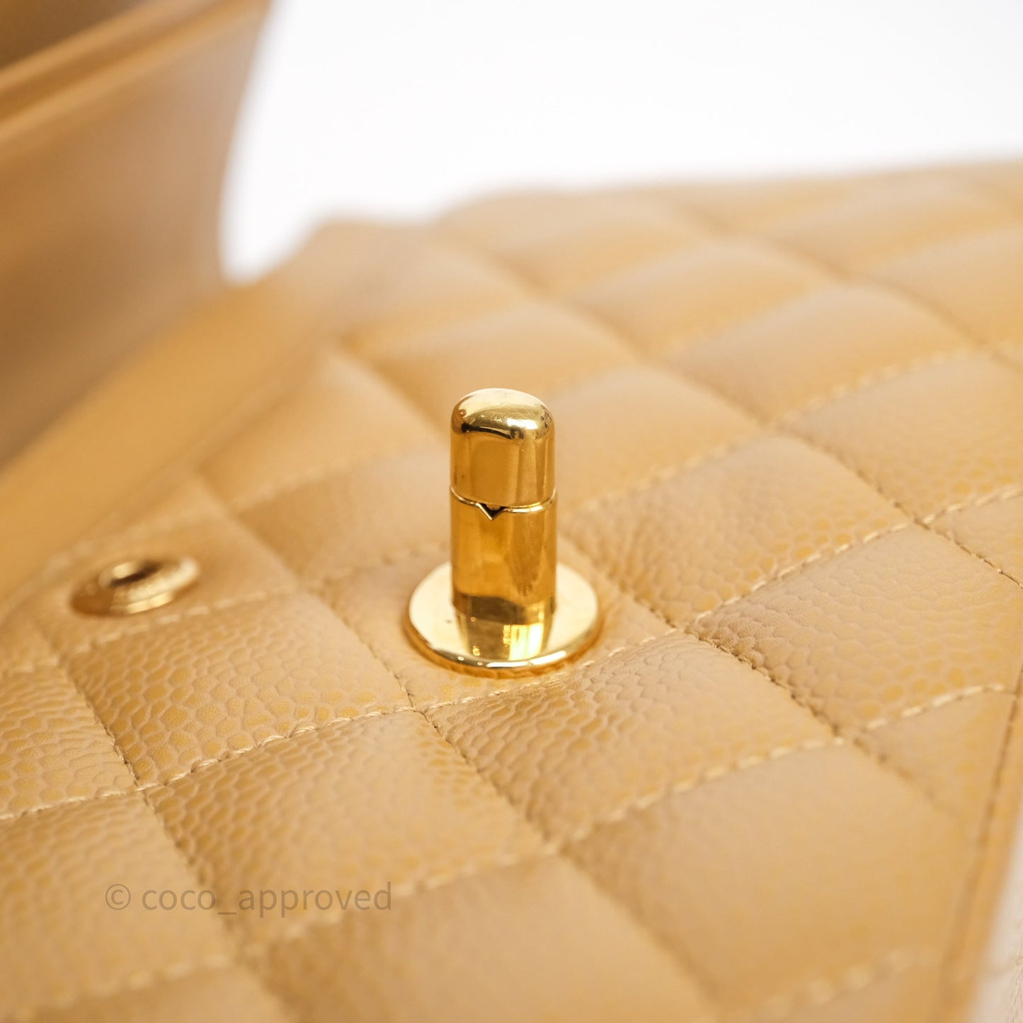 Chanel Classic M/L Medium Flap Quilted Dark Beige Caviar Gold Hardware
