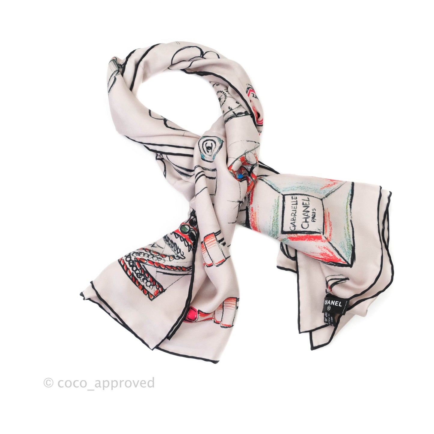 Chanel Silk Square Scarf Pink
