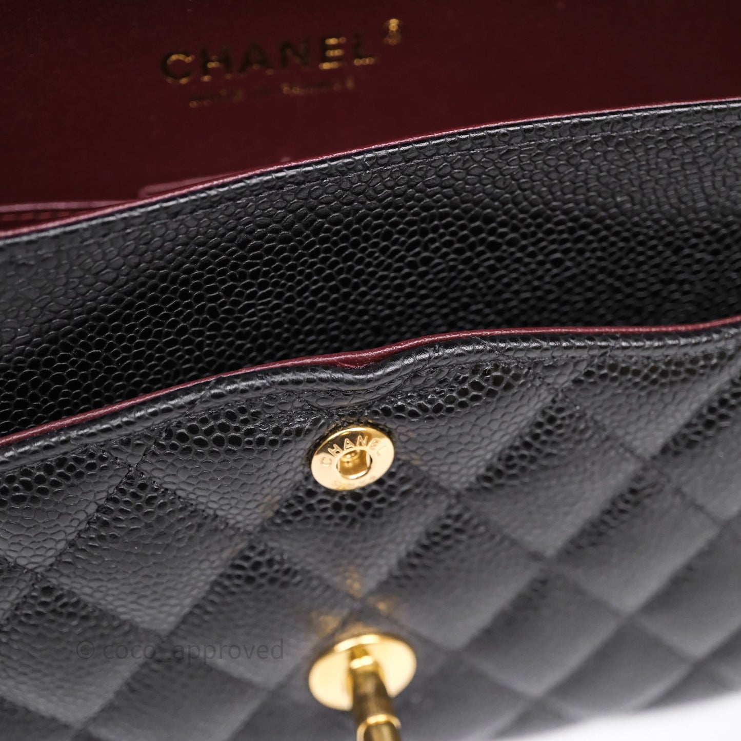 Chanel Classic M/L Medium Flap Quilted Black Caviar Gold Hardware